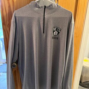 Men's Brooklyn Nets Quarter-Zip - XL - Grey